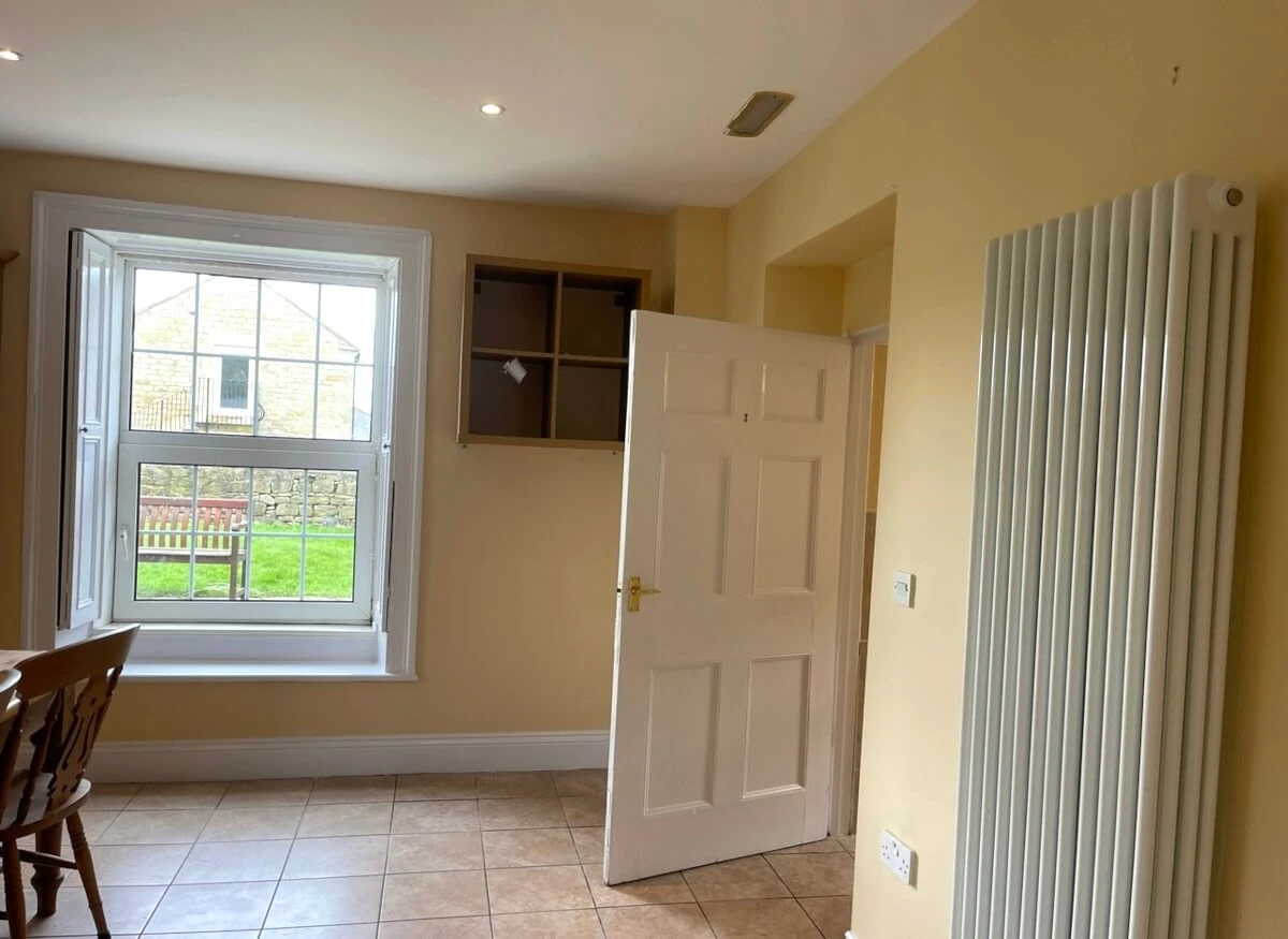 Dining room walls painted white in Newcastle by Tulip Decor, professional dining room painters