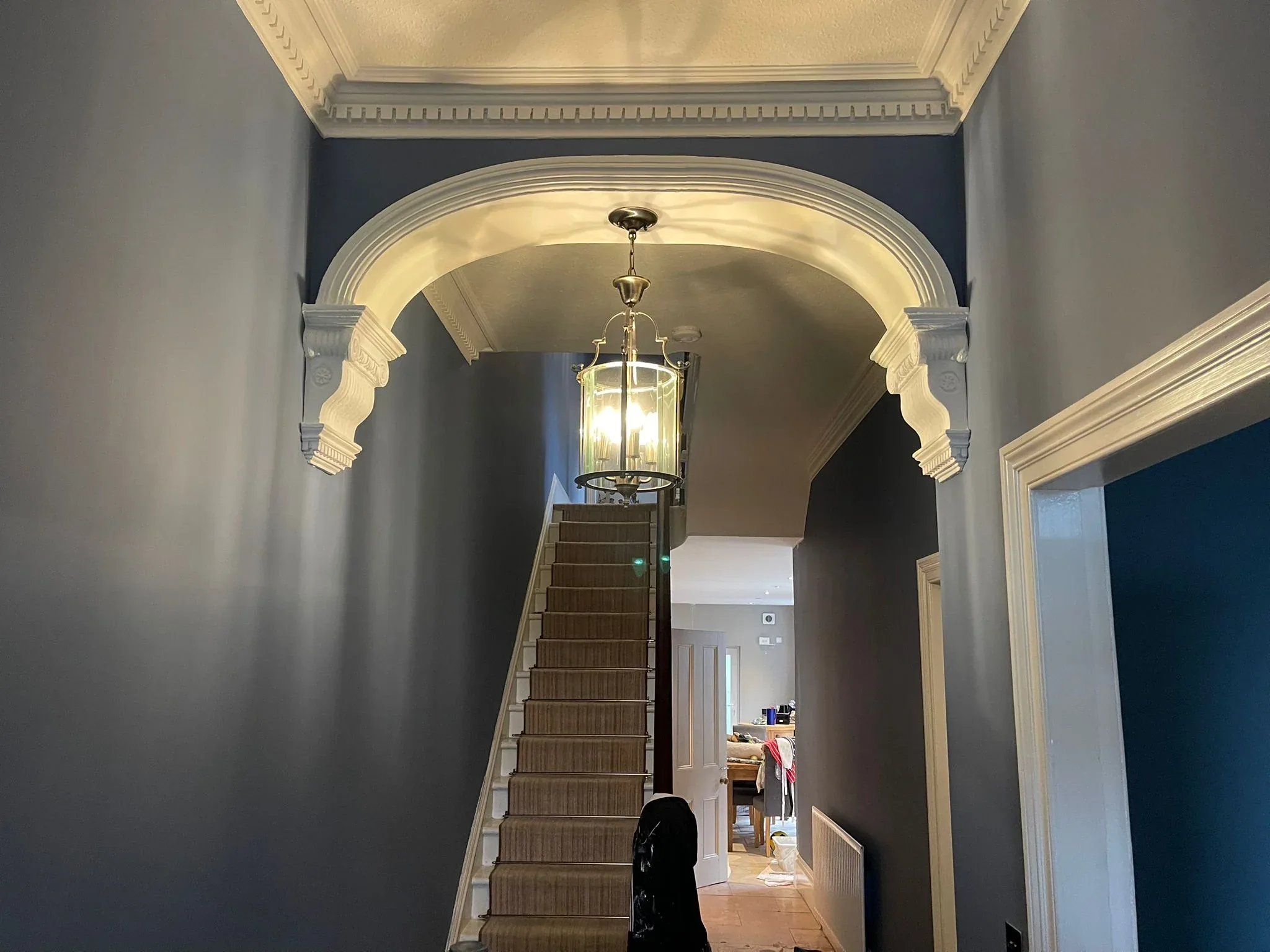 Period property hallway entrance and archway painted in Newcastle by Tulip Decor