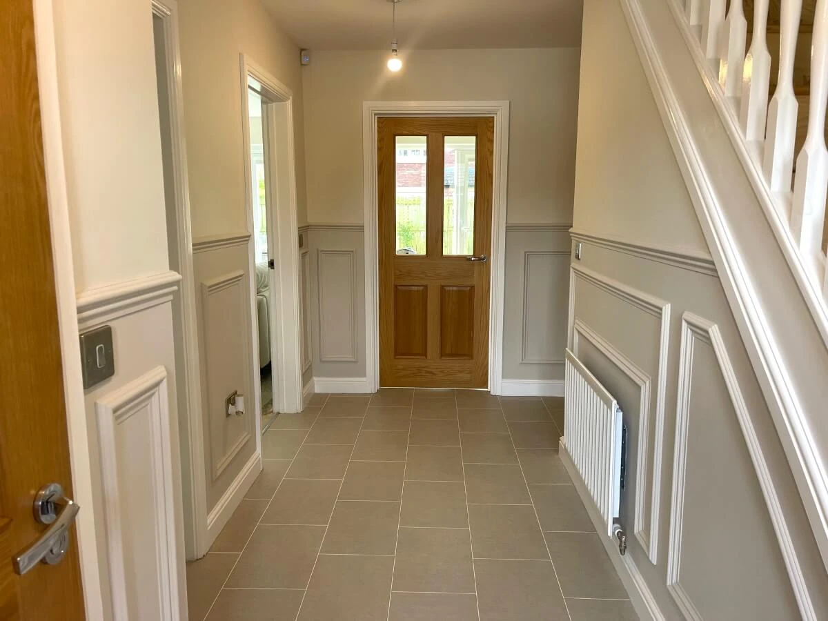 Period property hallway and staircase painted in Newcastle by Tulip Decor
