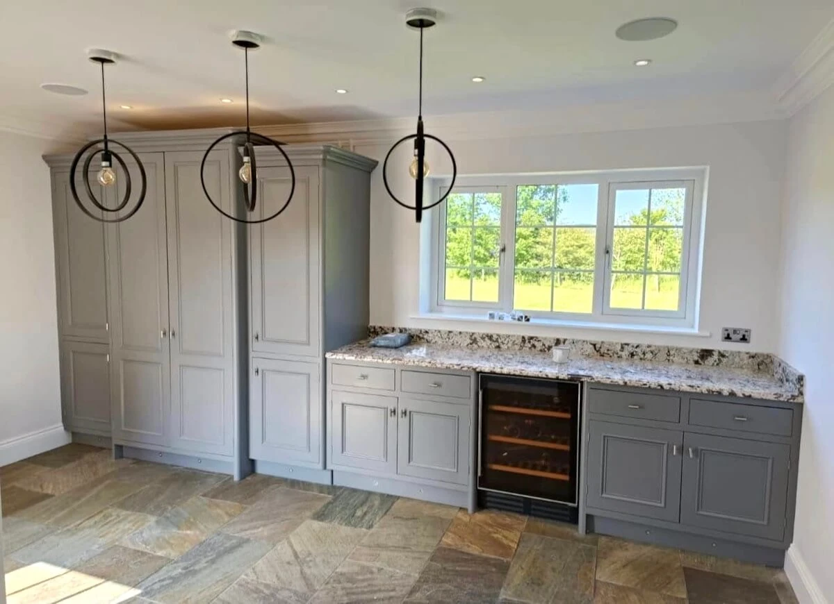 Kitchen cabinets painted grey in Newcastle by Tulip Decor