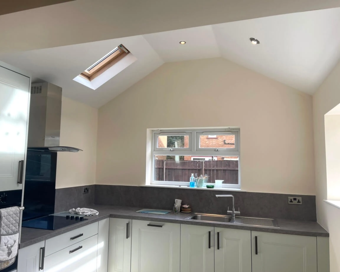 Kitchen cabinets and walls freshly painted in Newcastle by Tulip Decor