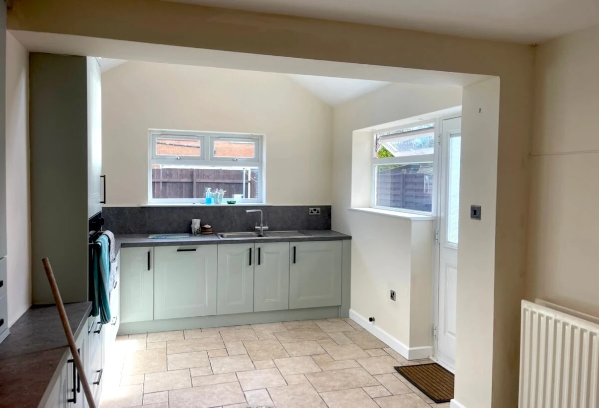 Kitchen walls and cabinets painted in Newcastle by Tulip Decor