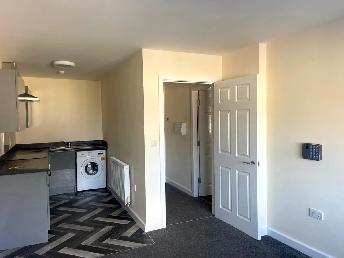 Kitchen walls painted beige cream after renovation in Newcastle by Tulip Decor