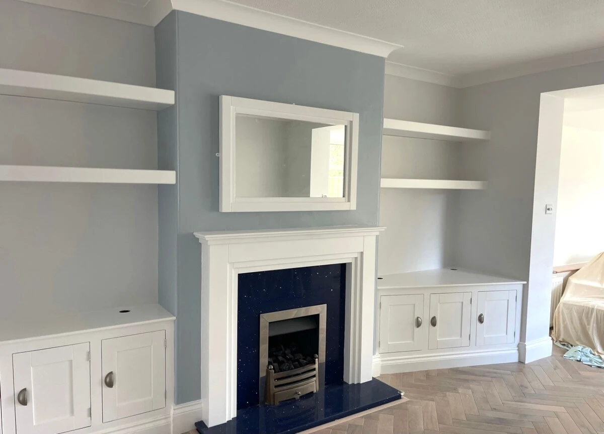 Living room walls painted grey in Newcastle by Tulip Decor