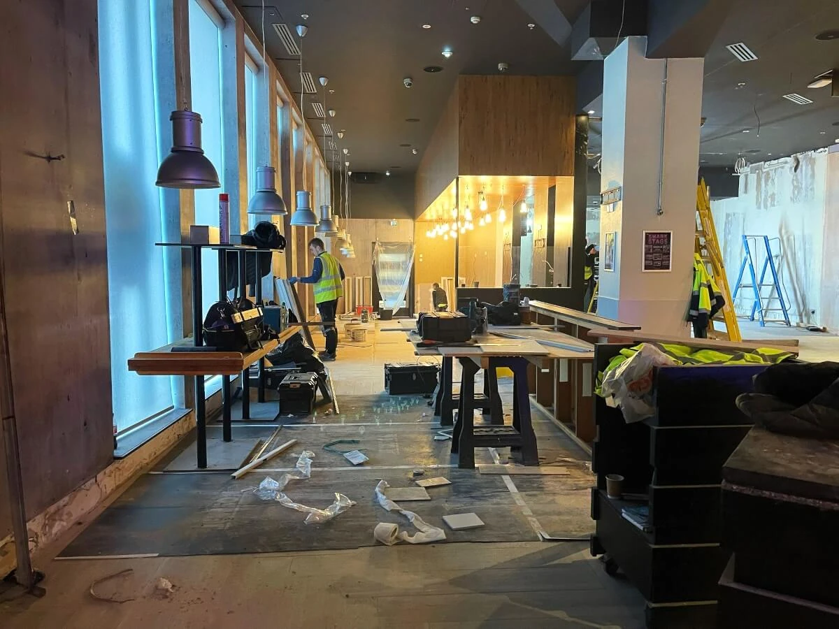 Commercial office lobby redecorated in Newcastle by Tulip Decor, professional painters