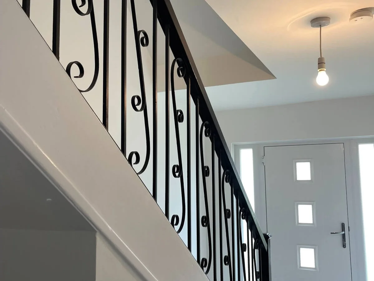 Painted staircase handrails in Newcastle by Tulip Decor